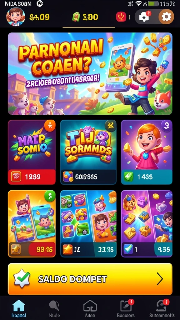 Tangkapan layar yang menampilkan level penuh warna dan detail.