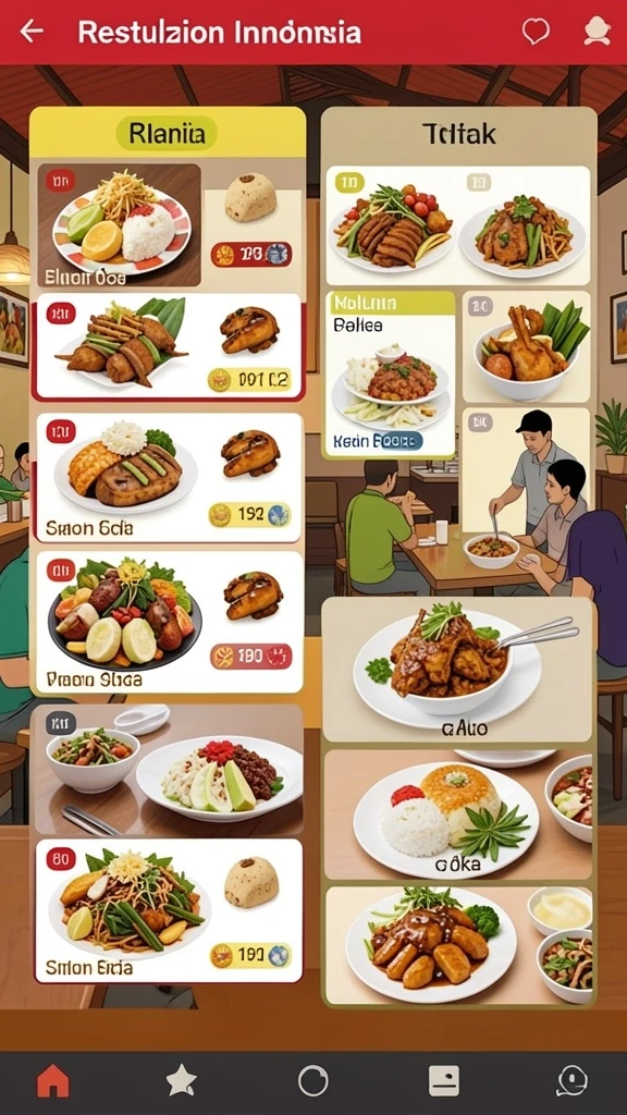 Tampilan menu yang sederhana dan mudah dinavigasi.