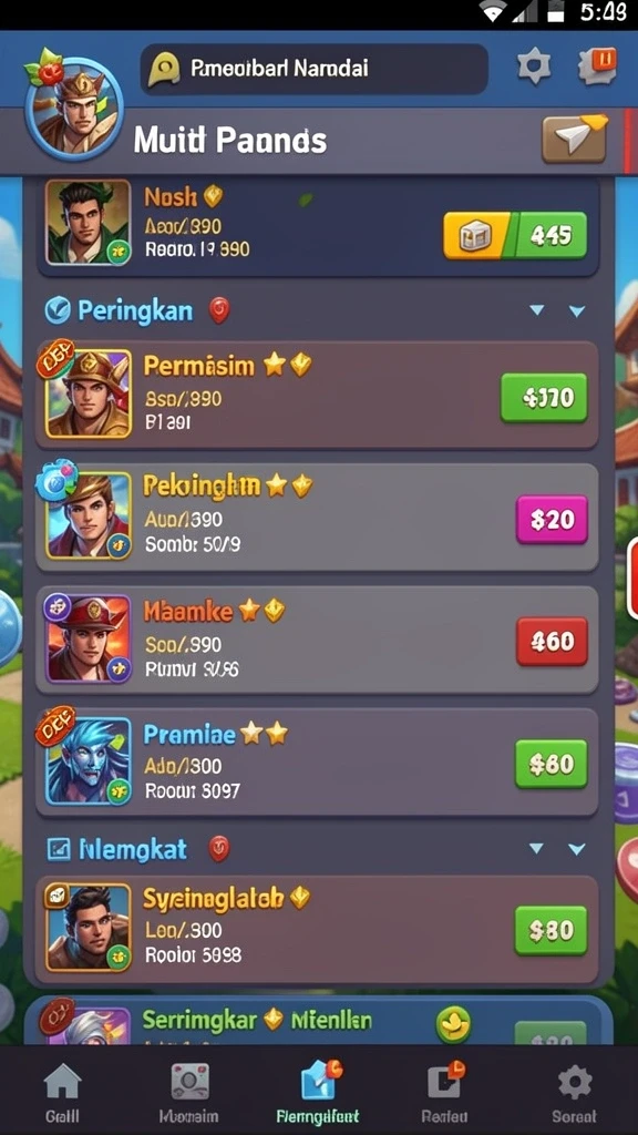 Tema permainan yang beragam dan menyenangkan.
